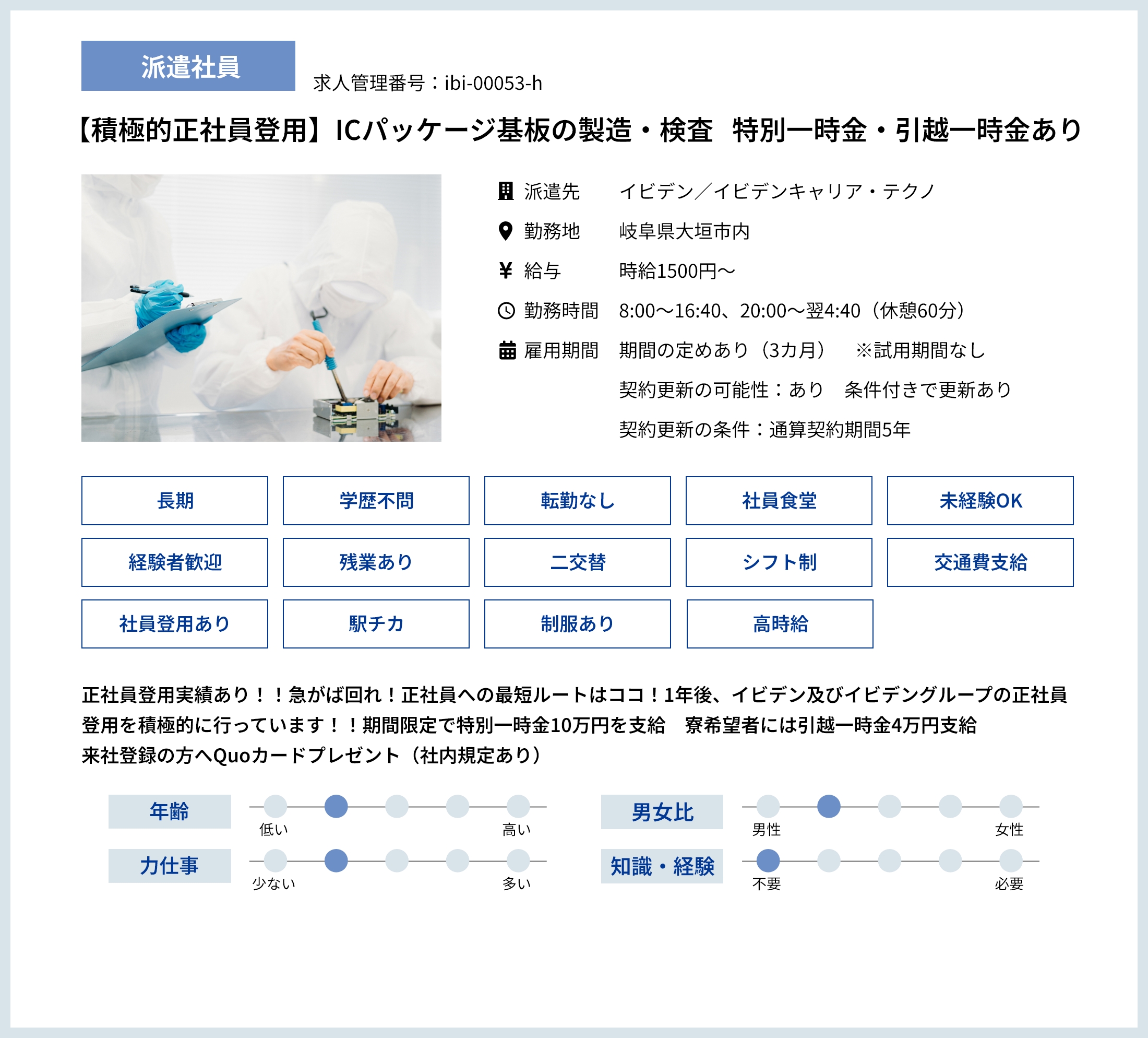 ICパッケージ基盤の製造・検査の求人